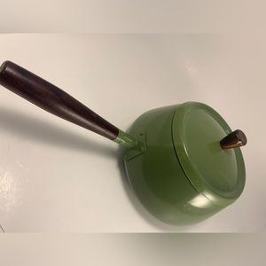 Olive Green Fondue Pot W/Lid Midcentury design, Japan